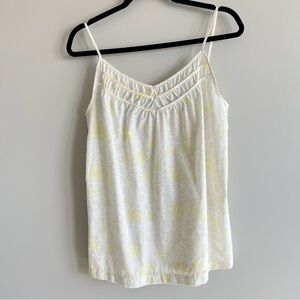 Patagonia Sedum Cami Annisa yellow White Organic Cotton Floral Tank Top M